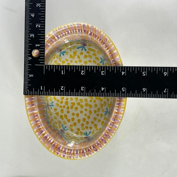 Vintage MacKenzie-Childs Summer Frock Chowder Bowl With Lid 7"x5"x5" Terracotta - Picture 9 of 12